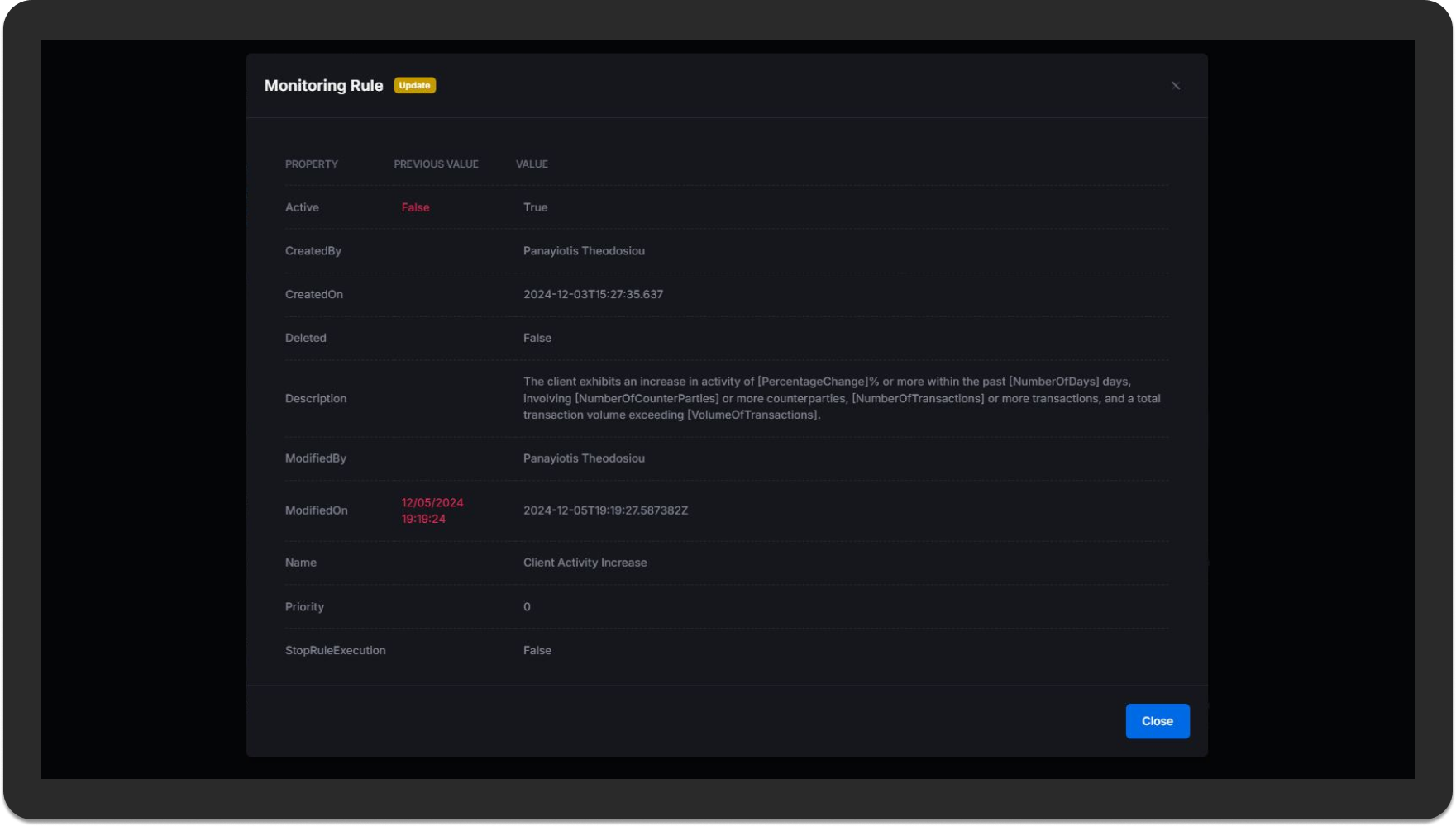Verification Evidence History